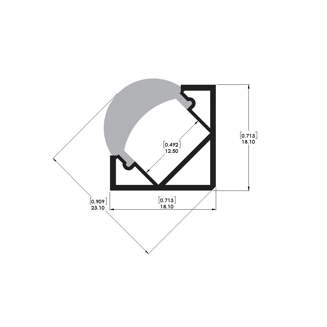Corner Channel - ALC1022 - LED Channel - Prolume
